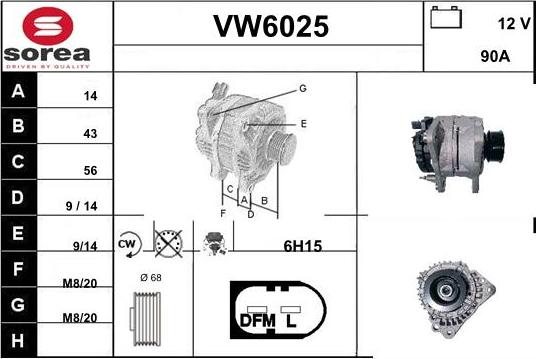 Sera VW6025 - Alternatore autozon.pro