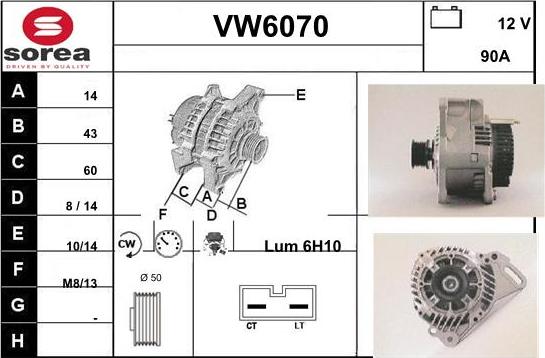 Sera VW6070 - Alternatore autozon.pro