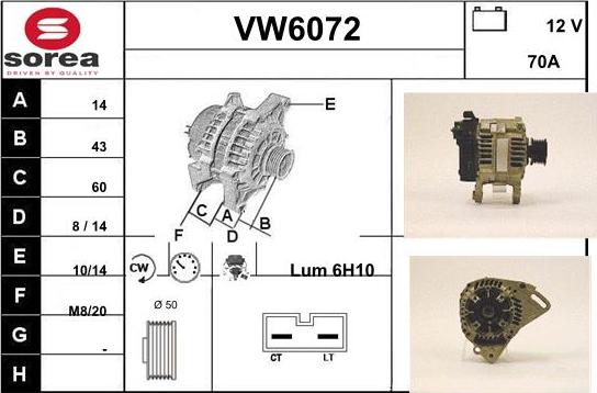 Sera VW6072 - Alternatore autozon.pro