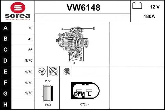 Sera VW6148 - Alternatore autozon.pro