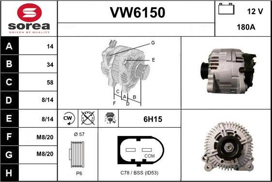 Sera VW6150 - Alternatore autozon.pro