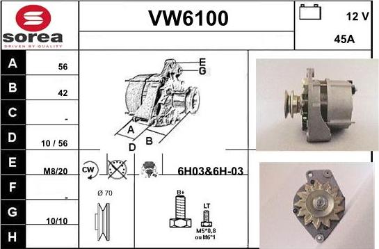 Sera VW6100 - Alternatore autozon.pro