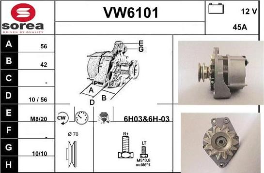 Sera VW6101 - Alternatore autozon.pro