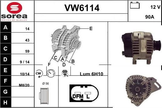 Sera VW6114 - Alternatore autozon.pro