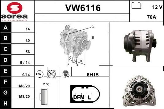 Sera VW6116 - Alternatore autozon.pro