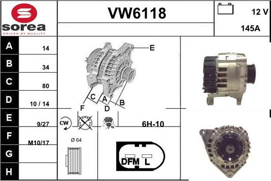 Sera VW6118 - Alternatore autozon.pro