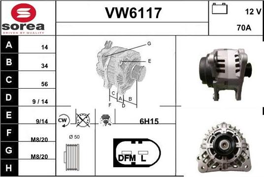 Sera VW6117 - Alternatore autozon.pro