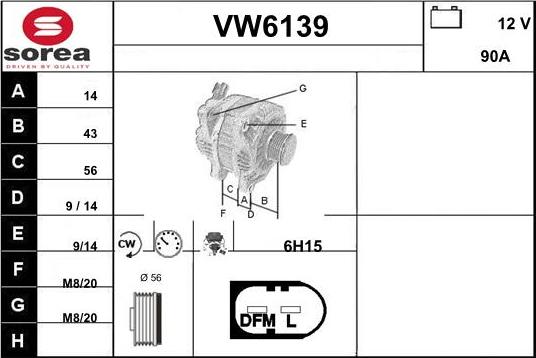 Sera VW6139 - Alternatore autozon.pro