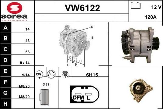 Sera VW6122 - Alternatore autozon.pro