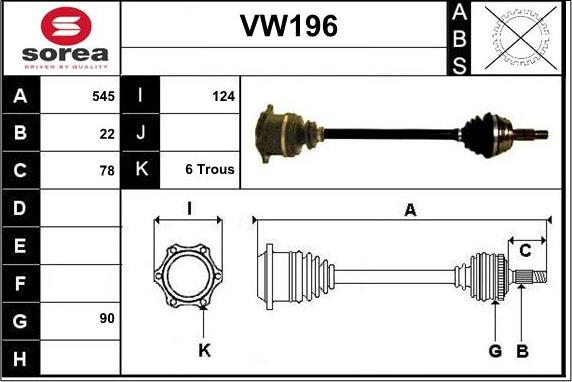 Sera VW196 - Albero motore / Semiasse autozon.pro