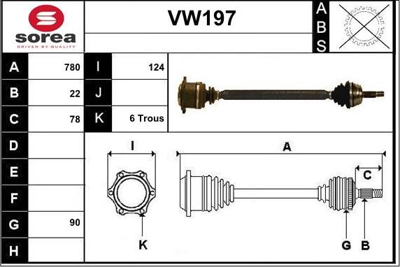 Sera VW197 - Albero motore / Semiasse autozon.pro