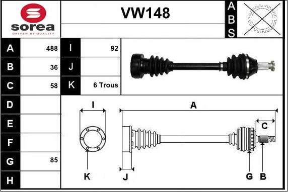 Sera VW148 - Albero motore / Semiasse autozon.pro