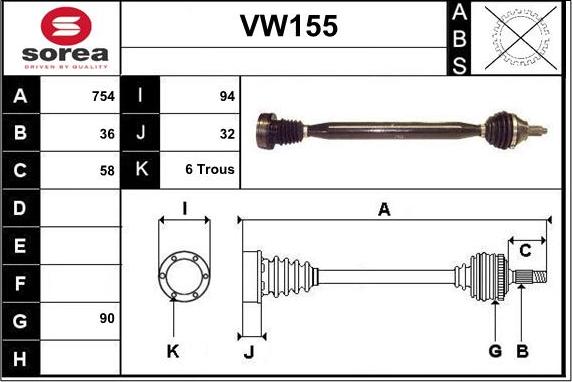 Sera VW155 - Albero motore / Semiasse autozon.pro