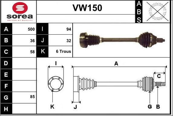 Sera VW150 - Albero motore / Semiasse autozon.pro