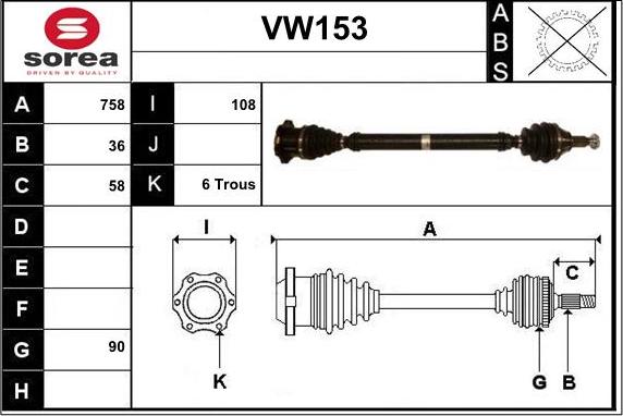 Sera VW153 - Albero motore / Semiasse autozon.pro