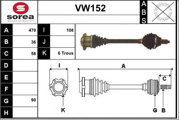 Sera VW152 - Albero motore / Semiasse autozon.pro