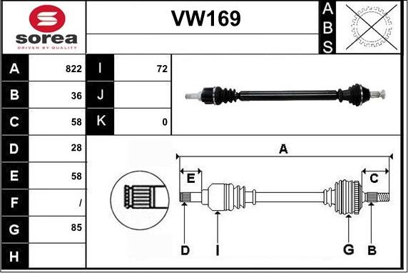 Sera VW169 - Albero motore / Semiasse autozon.pro