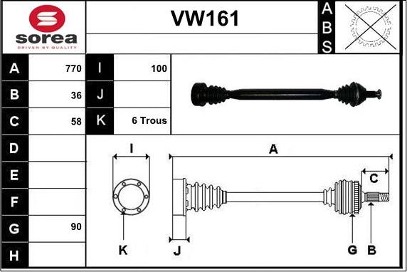 Sera VW161 - Albero motore / Semiasse autozon.pro