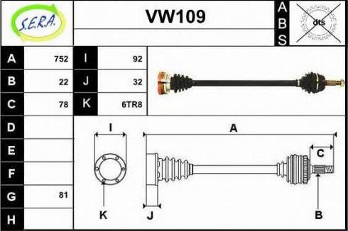 Sera VW109 - Albero motore / Semiasse autozon.pro