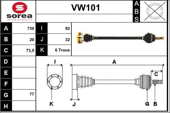 Sera VW101 - Albero motore / Semiasse autozon.pro