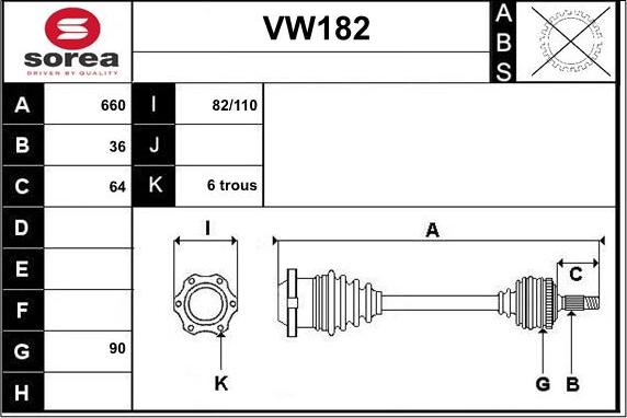 Sera VW182 - Albero motore / Semiasse autozon.pro