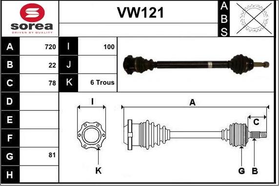 Sera VW121 - Albero motore / Semiasse autozon.pro