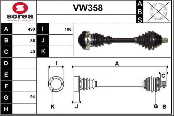 Sera VW358 - Albero motore / Semiasse autozon.pro