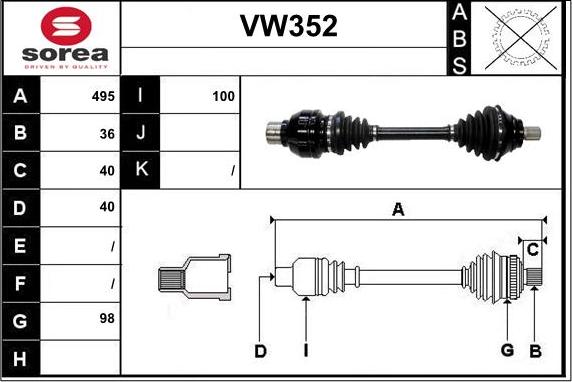 Sera VW352 - Albero motore / Semiasse autozon.pro