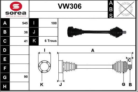 Sera VW306 - Albero motore / Semiasse autozon.pro