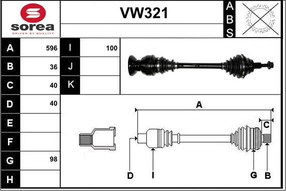 Sera VW321 - Albero motore / Semiasse autozon.pro