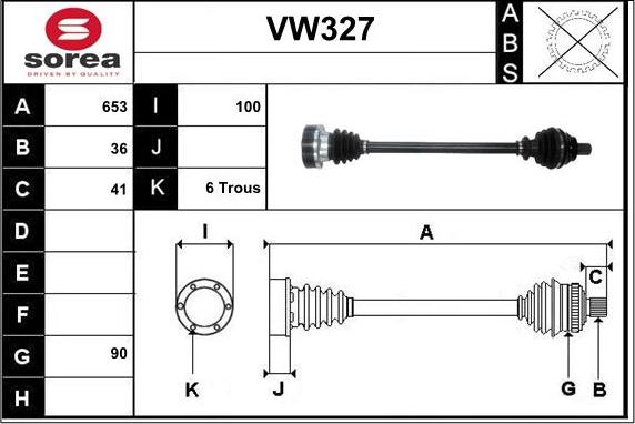 Sera VW327 - Albero motore / Semiasse autozon.pro