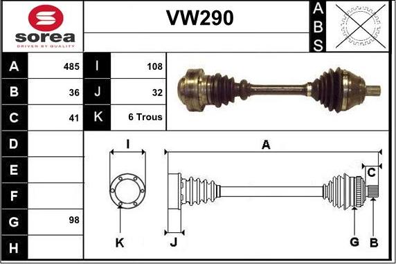 Sera VW290 - Albero motore / Semiasse autozon.pro