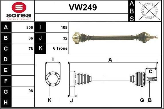 Sera VW249 - Albero motore / Semiasse autozon.pro