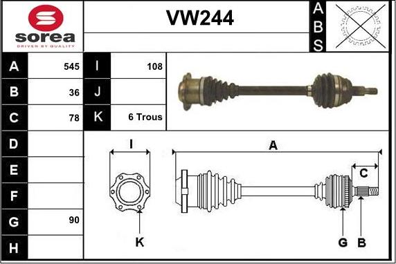 Sera VW244 - Albero motore / Semiasse autozon.pro