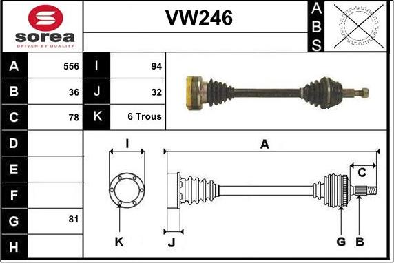 Sera VW246 - Albero motore / Semiasse autozon.pro