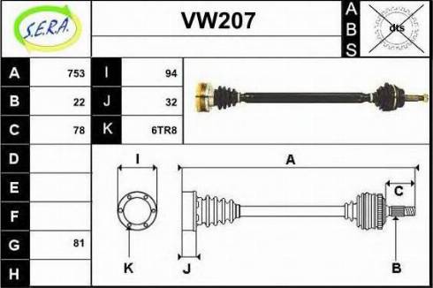 Sera VW207 - Albero motore / Semiasse autozon.pro