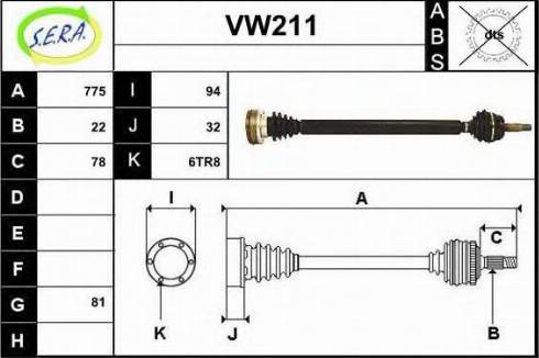 Sera VW211 - Albero motore / Semiasse autozon.pro