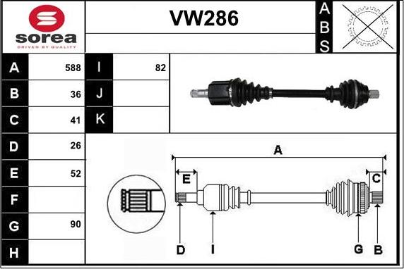 Sera VW286 - Albero motore / Semiasse autozon.pro