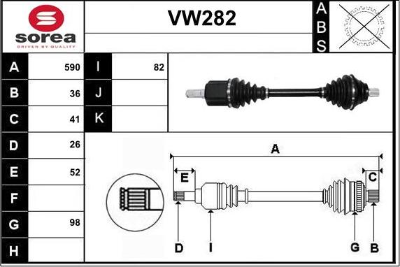 Sera VW282 - Albero motore / Semiasse autozon.pro