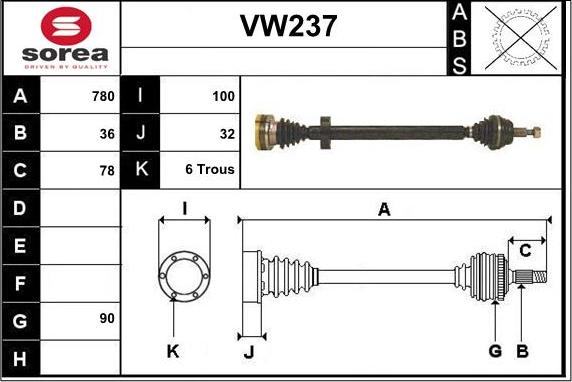 Sera VW237 - Albero motore / Semiasse autozon.pro