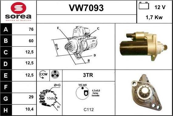 Sera VW7093 - Motorino d'avviamento autozon.pro