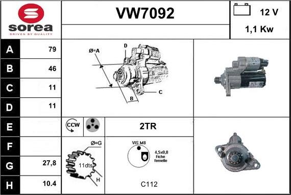 Sera VW7092 - Motorino d'avviamento autozon.pro