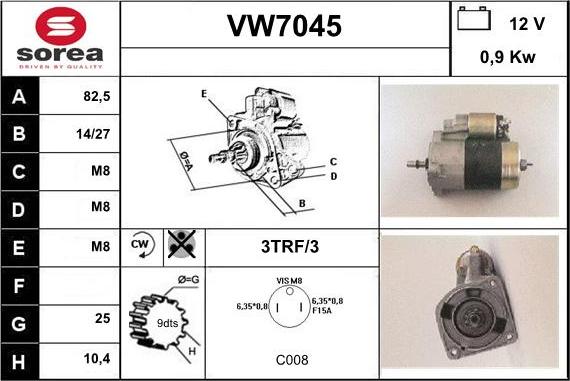 Sera VW7045 - Motorino d'avviamento autozon.pro