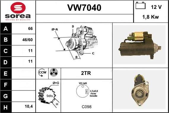 Sera VW7040 - Motorino d'avviamento autozon.pro