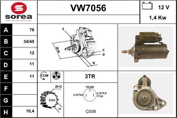 Sera VW7056 - Motorino d'avviamento autozon.pro