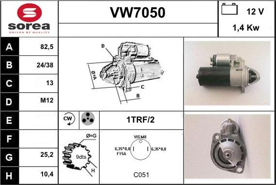 Sera VW7050 - Motorino d'avviamento autozon.pro