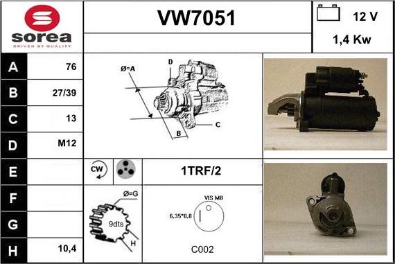 Sera VW7051 - Motorino d'avviamento autozon.pro