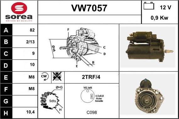 Sera VW7057 - Motorino d'avviamento autozon.pro