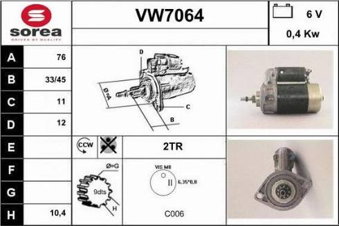 Sera VW7064 - Motorino d'avviamento autozon.pro