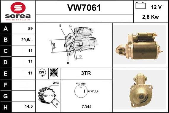 Sera VW7061 - Motorino d'avviamento autozon.pro